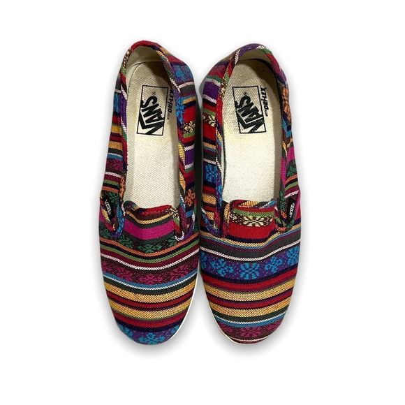 Vans Shoes - Vans | Tribal Bohemian multicolor Print Flats size 9